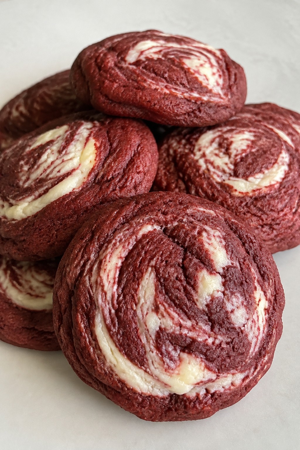 Red Velvet Cream Cheese Swirl Cookies