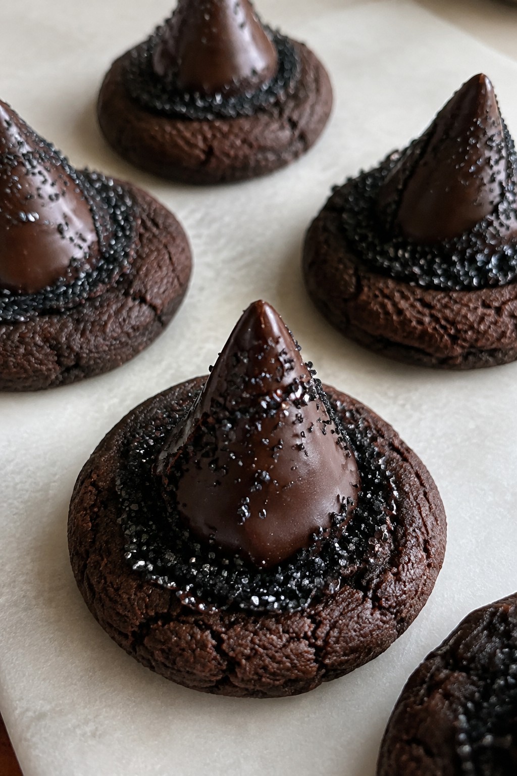 Witch Hat Chocolate Ganache Cookies