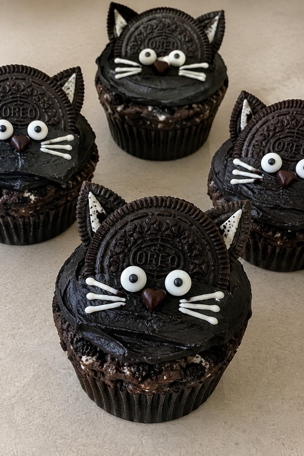 Black Cat Oreo Cupcakes