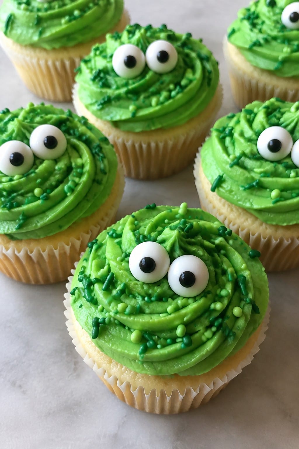 Friendly Green Monster Cupcakes