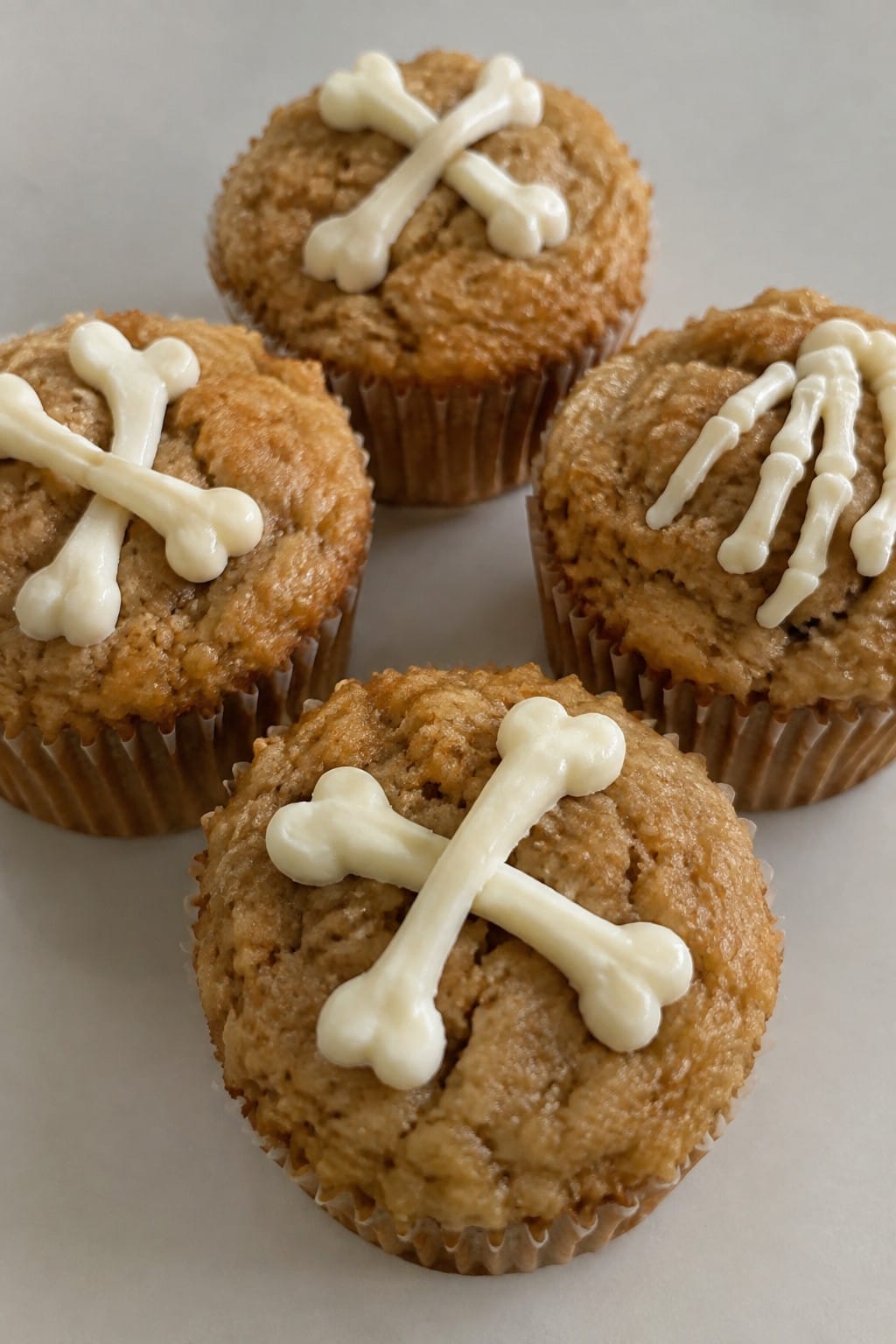 Skeleton Bone Peanut Butter Cupcakes