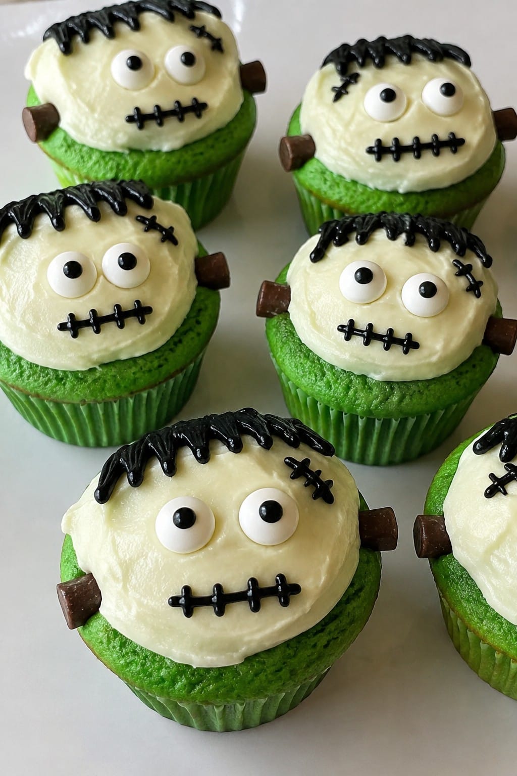 Frankenstein Green Velvet Cupcakes