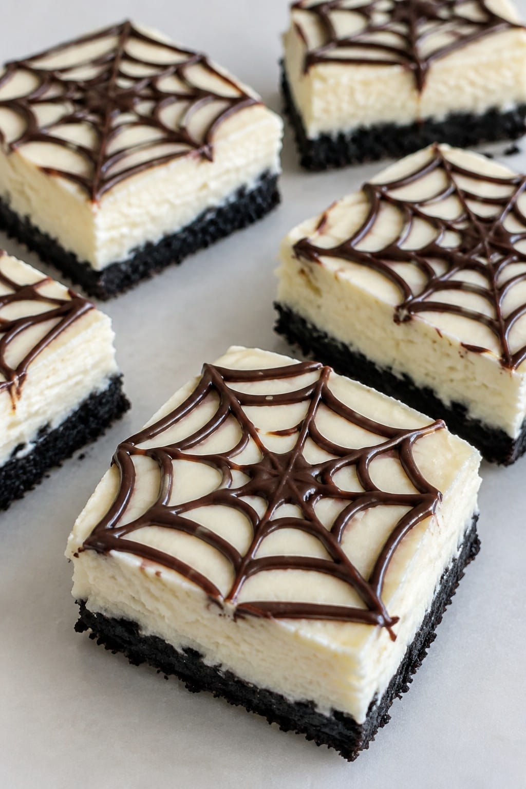 Spiderweb Mini Cheesecake Bars