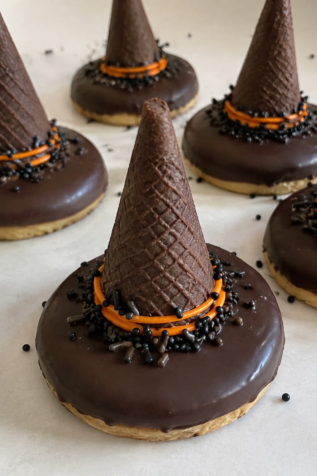 Witch Hat Chocolate-Dipped Cookies