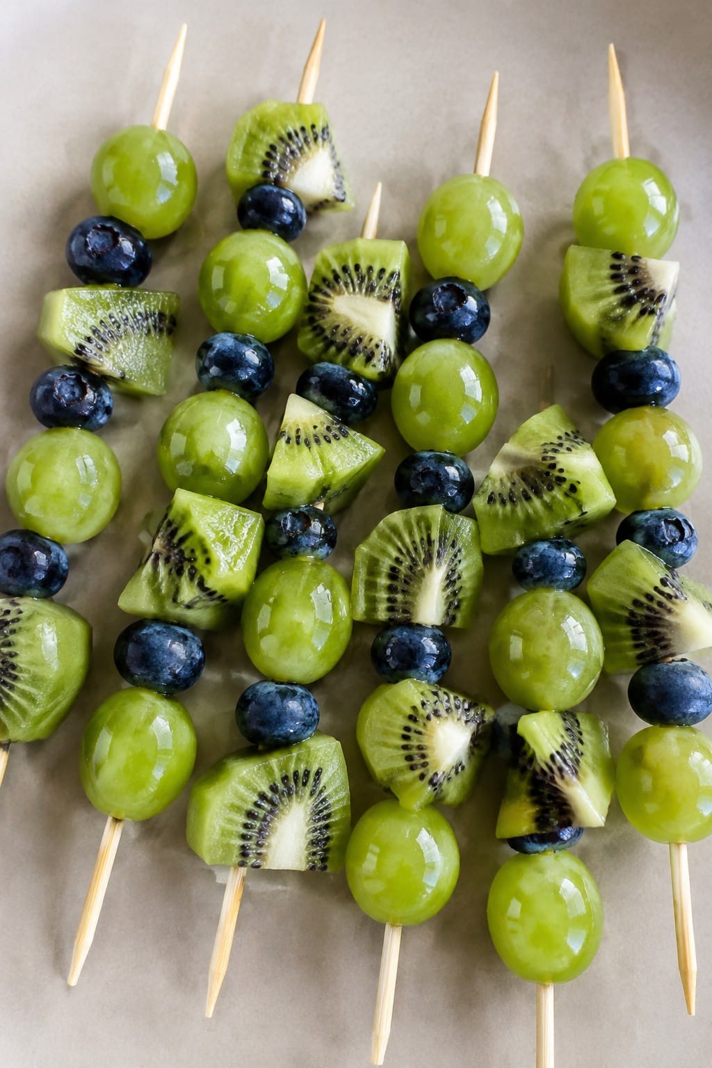 Monster Grape and Kiwi Skewers