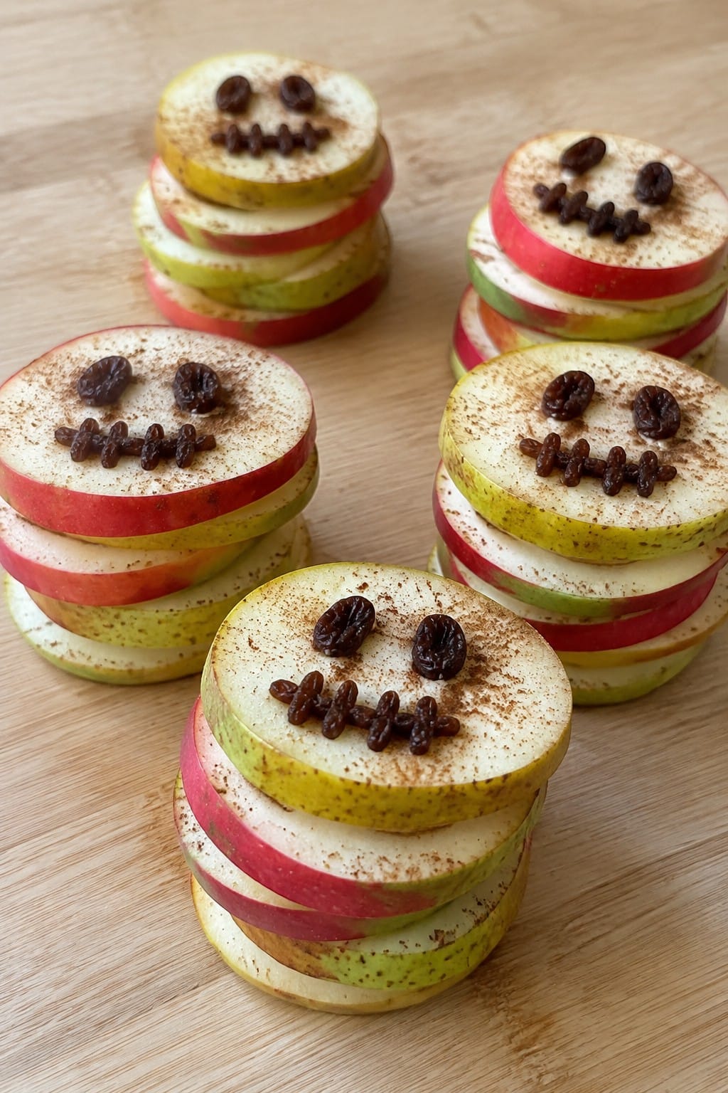 Pear and Apple Haunted Stacks with Raisin Details