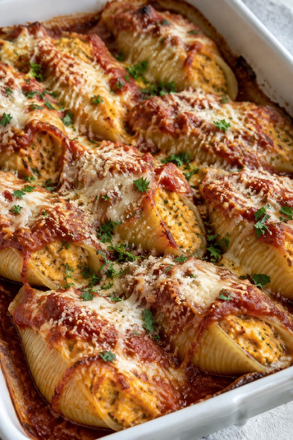 Jack-o’-Lantern Stuffed Shells with Pumpkin Ricotta Filling