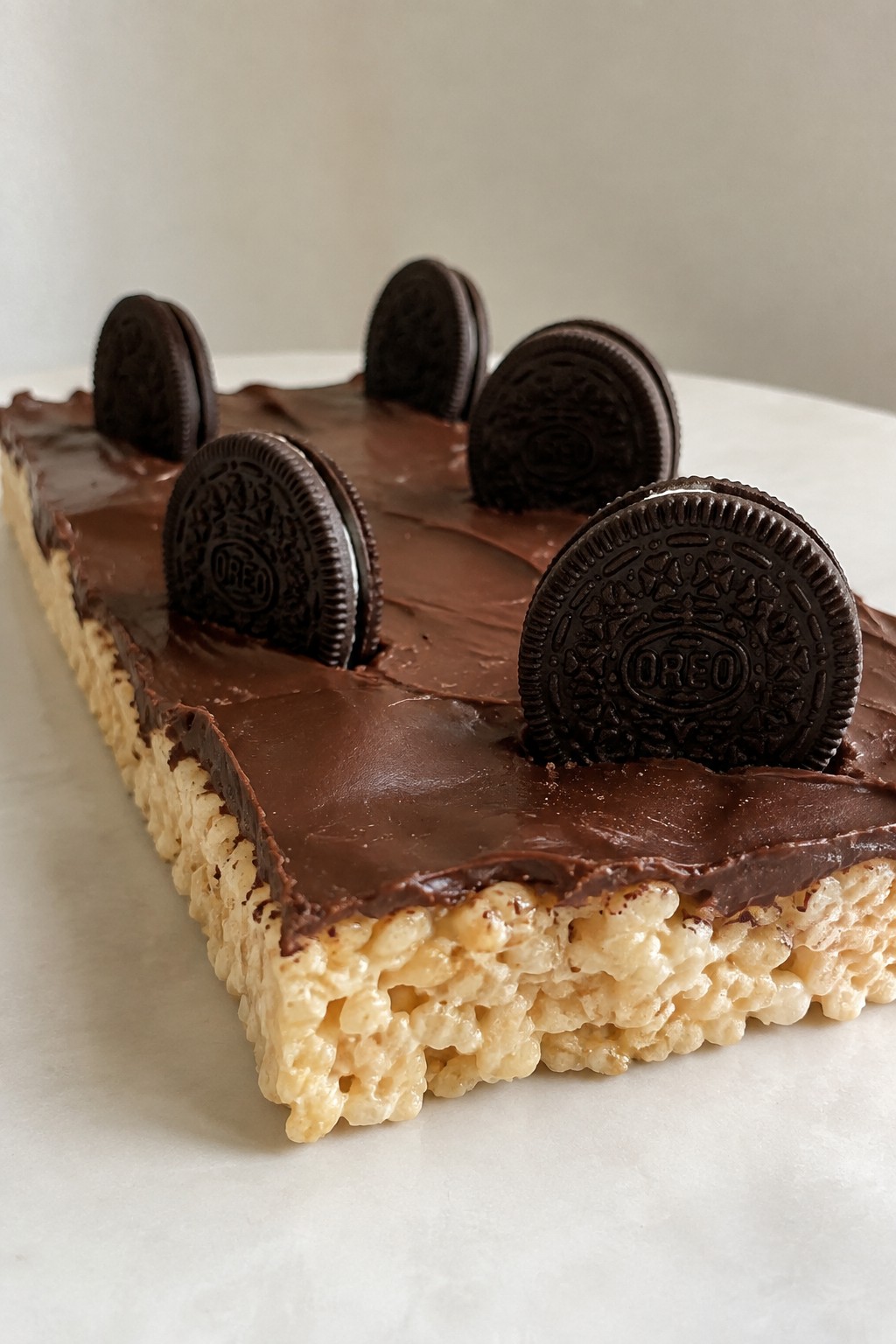Graveyard Rice Krispie Treat Bark with Cookie Tombstones