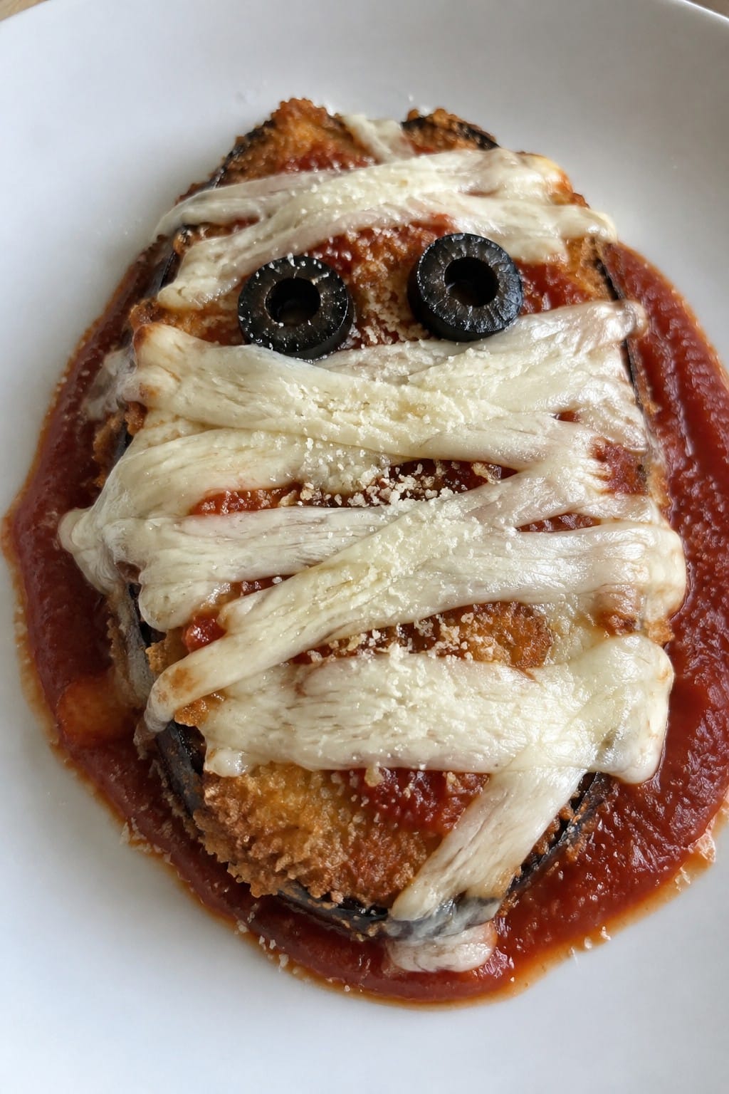 Mummy Eggplant Parmesan with Marinara