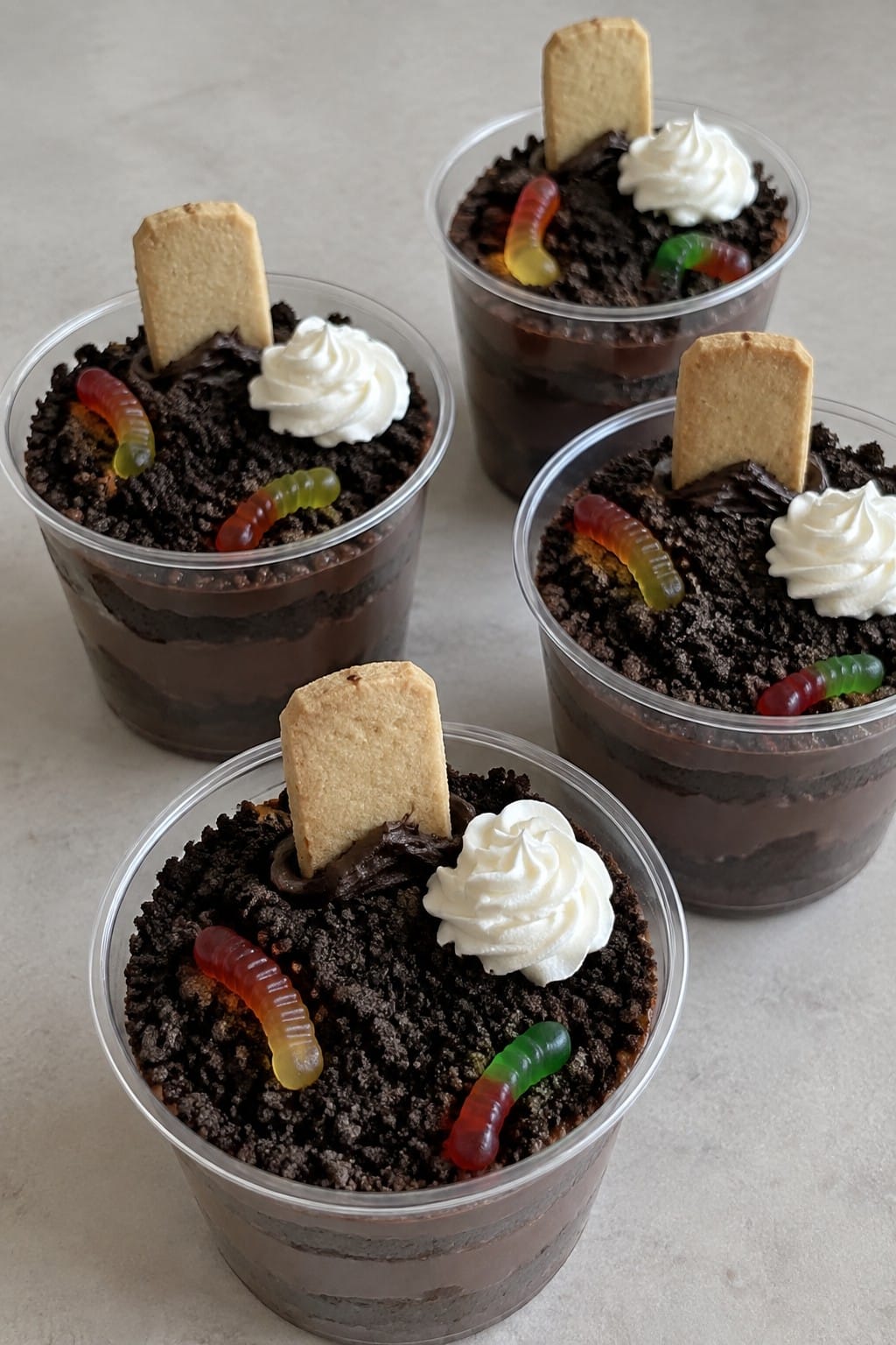 Dirt Graveyard Pudding Cups