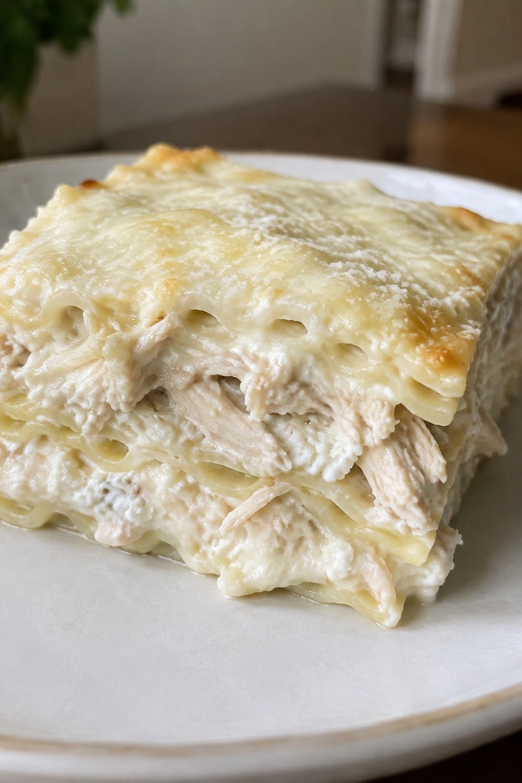 Ghostly White Chicken Lasagna