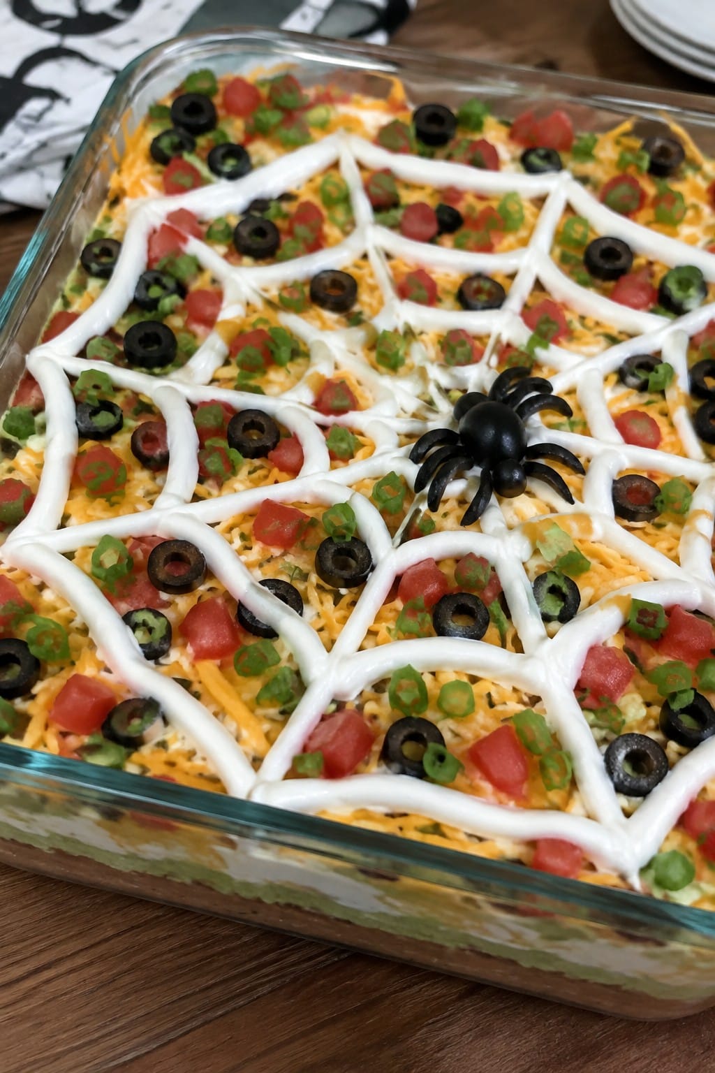 Spooky Spiderweb Seven-Layer Dip