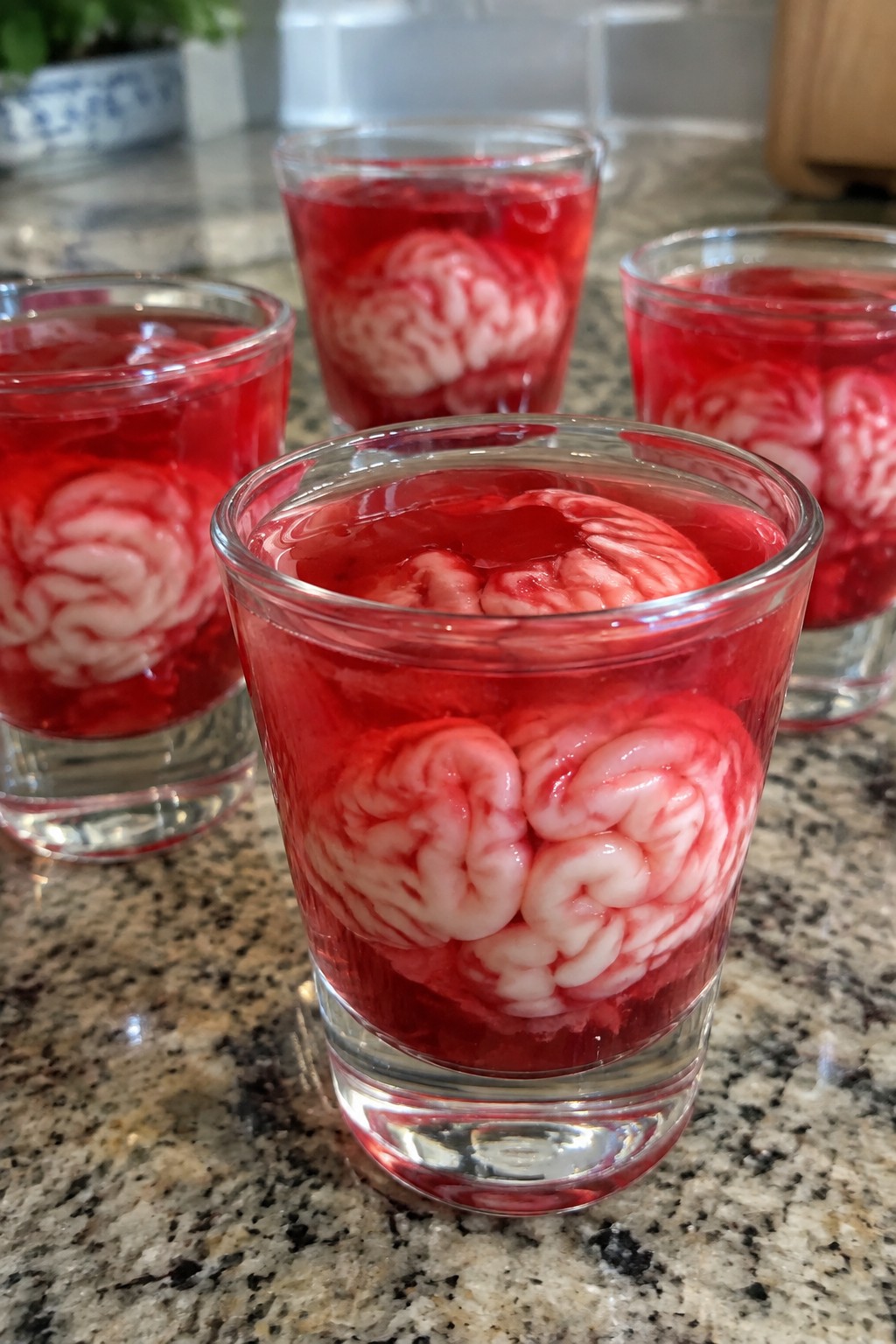 Undead Strawberry Tequila Brain Shots