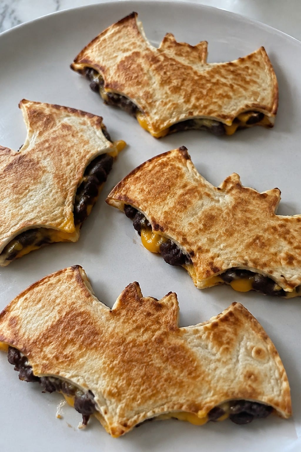 Bat-Shaped Black Bean and Cheese Quesadillas