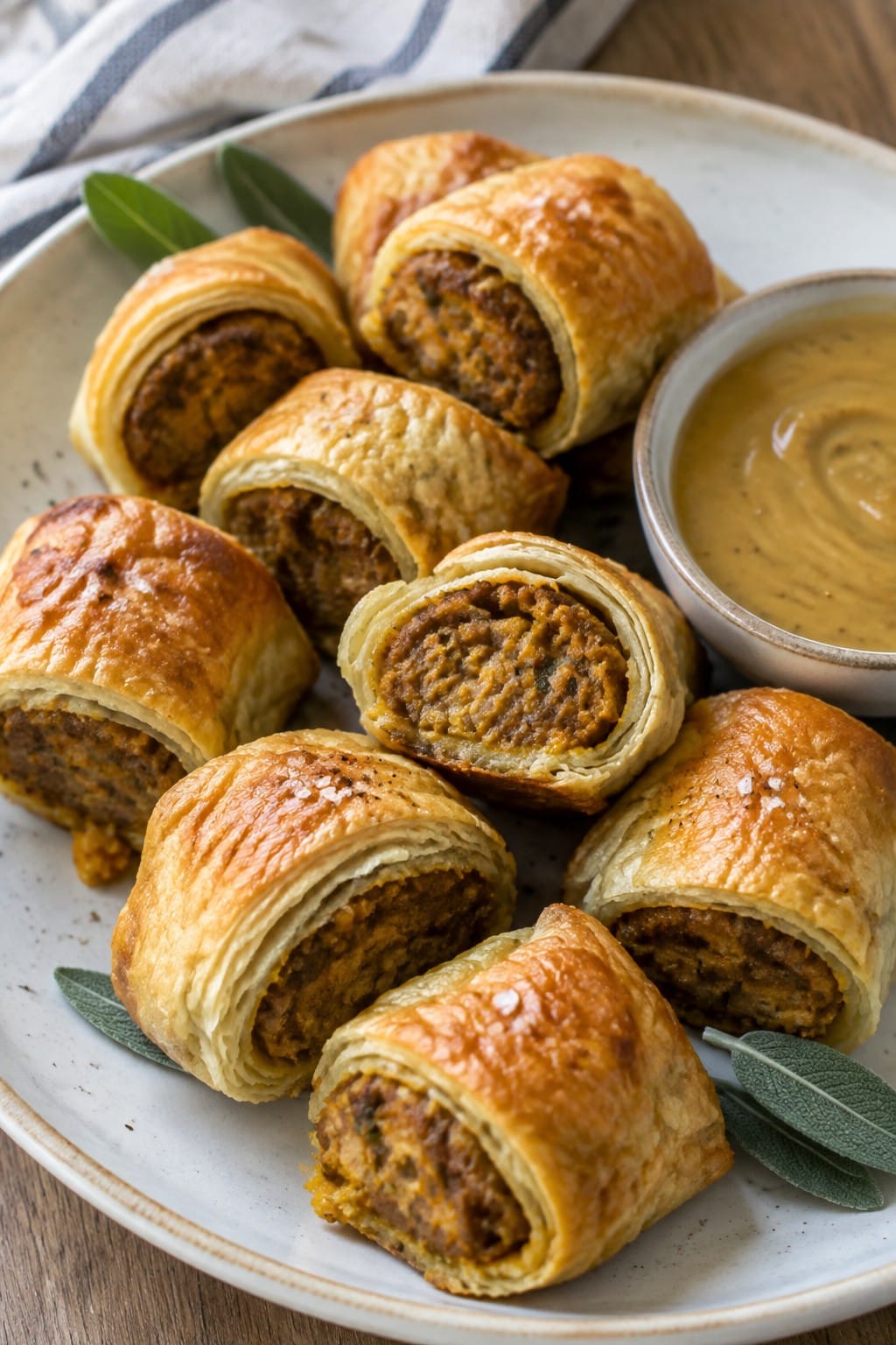 Pumpkin Patch Sausage Rolls with Maple Mustard