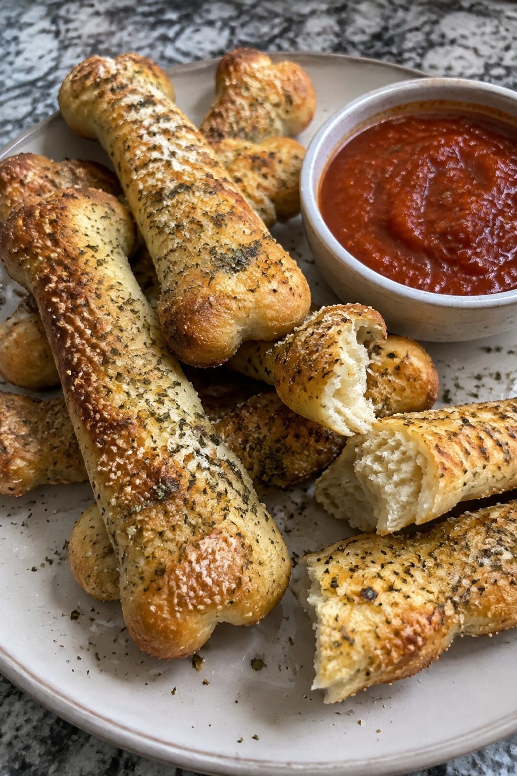 Skeleton Bone Parmesan Breadsticks with Marinara