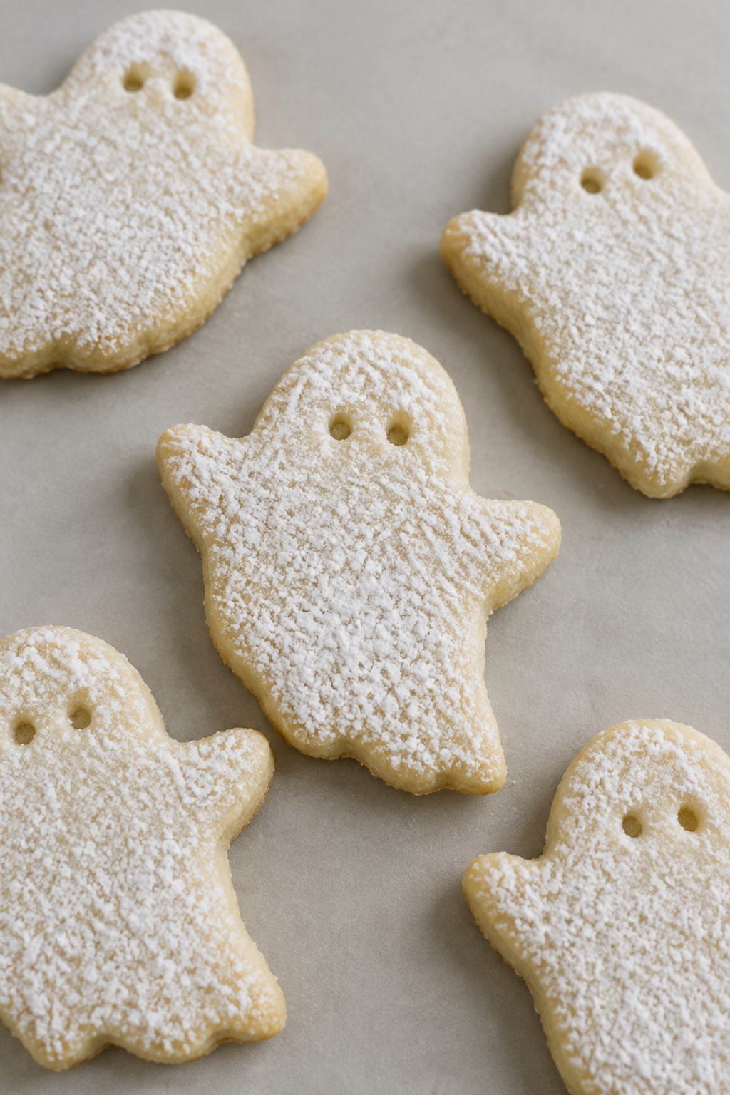 Ghostly Lemon Shortbread Cookies