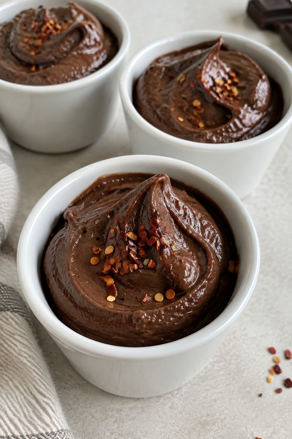 Dark Chocolate Chili Mousse Cups