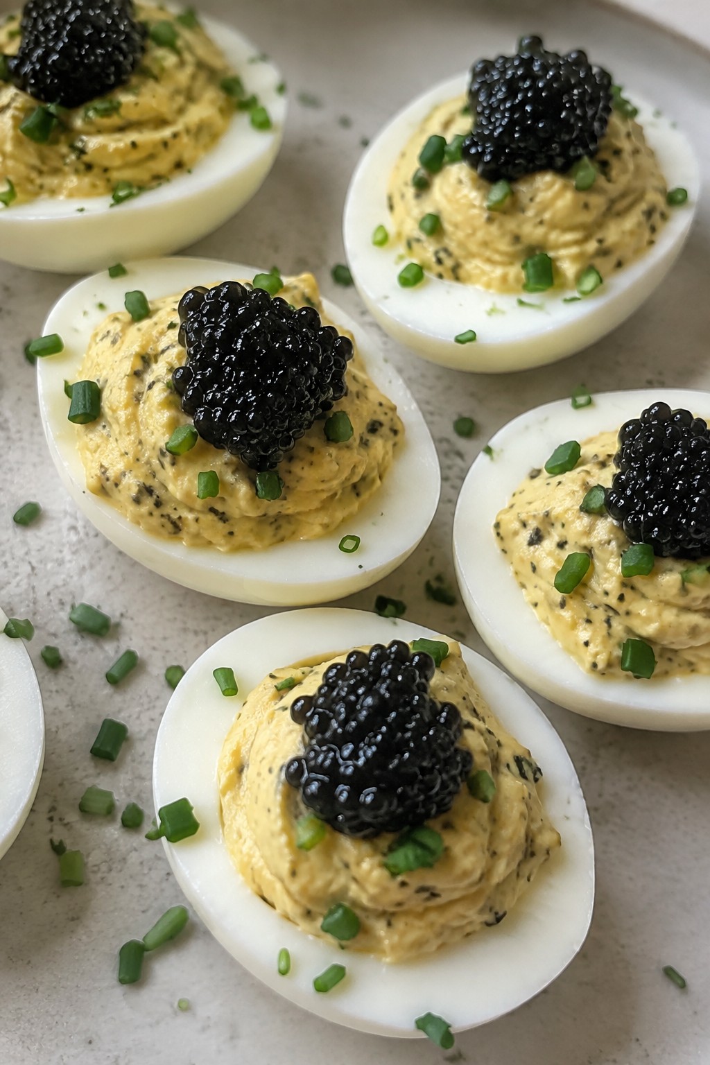 Truffle Deviled Eggs with Caviar