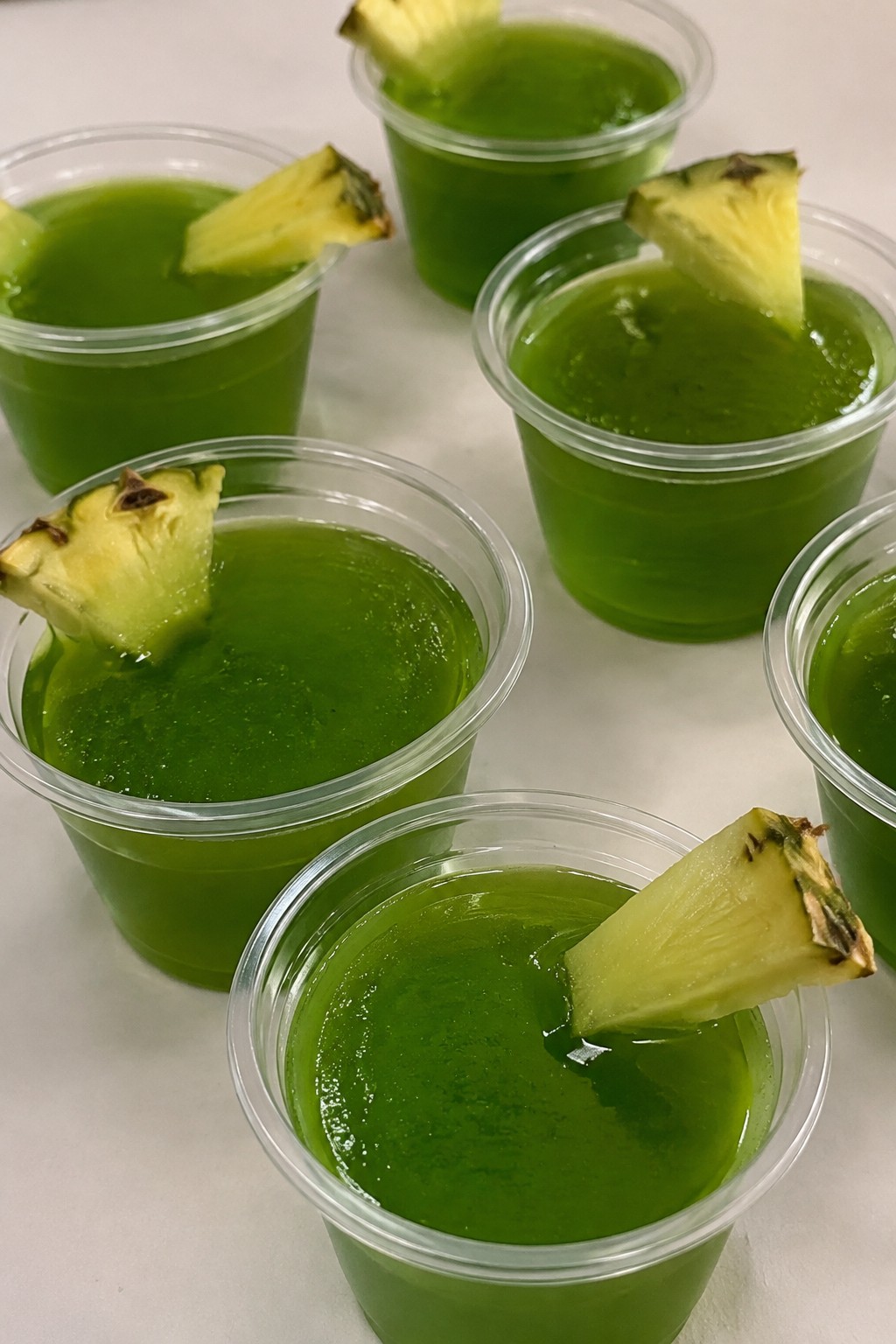 Zombie Brain Matcha Pineapple Rum Jello Shots