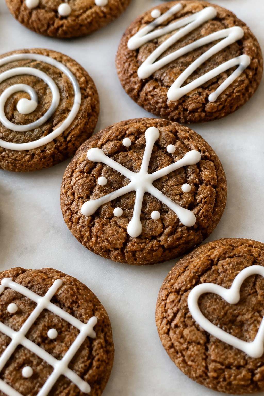 Ginger Molasses Cookies with Royal Icing