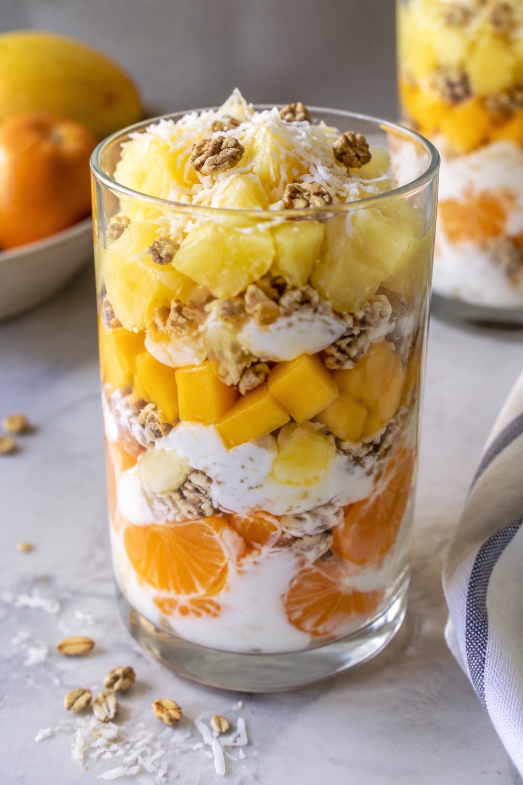 Candy Corn Layered Breakfast Parfaits