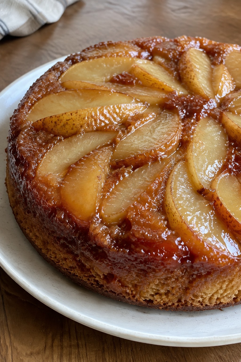 Ginger Pear Brown Butter Upside-Down Cake
