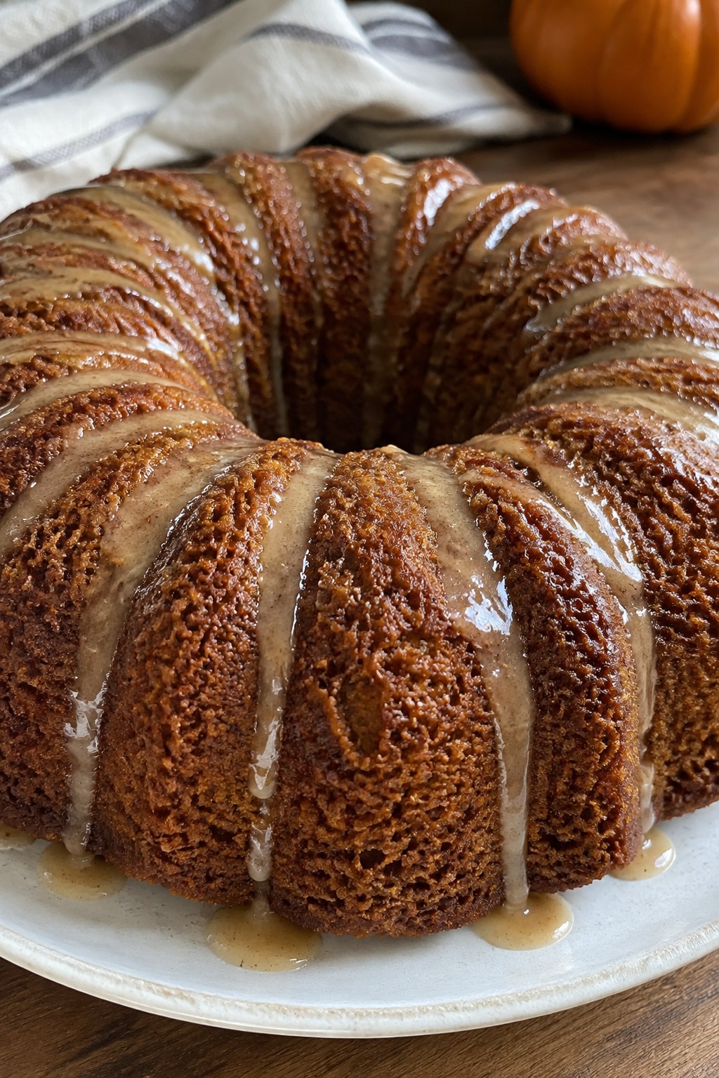 Spiced Pumpkin Bourbon Bundt Cake