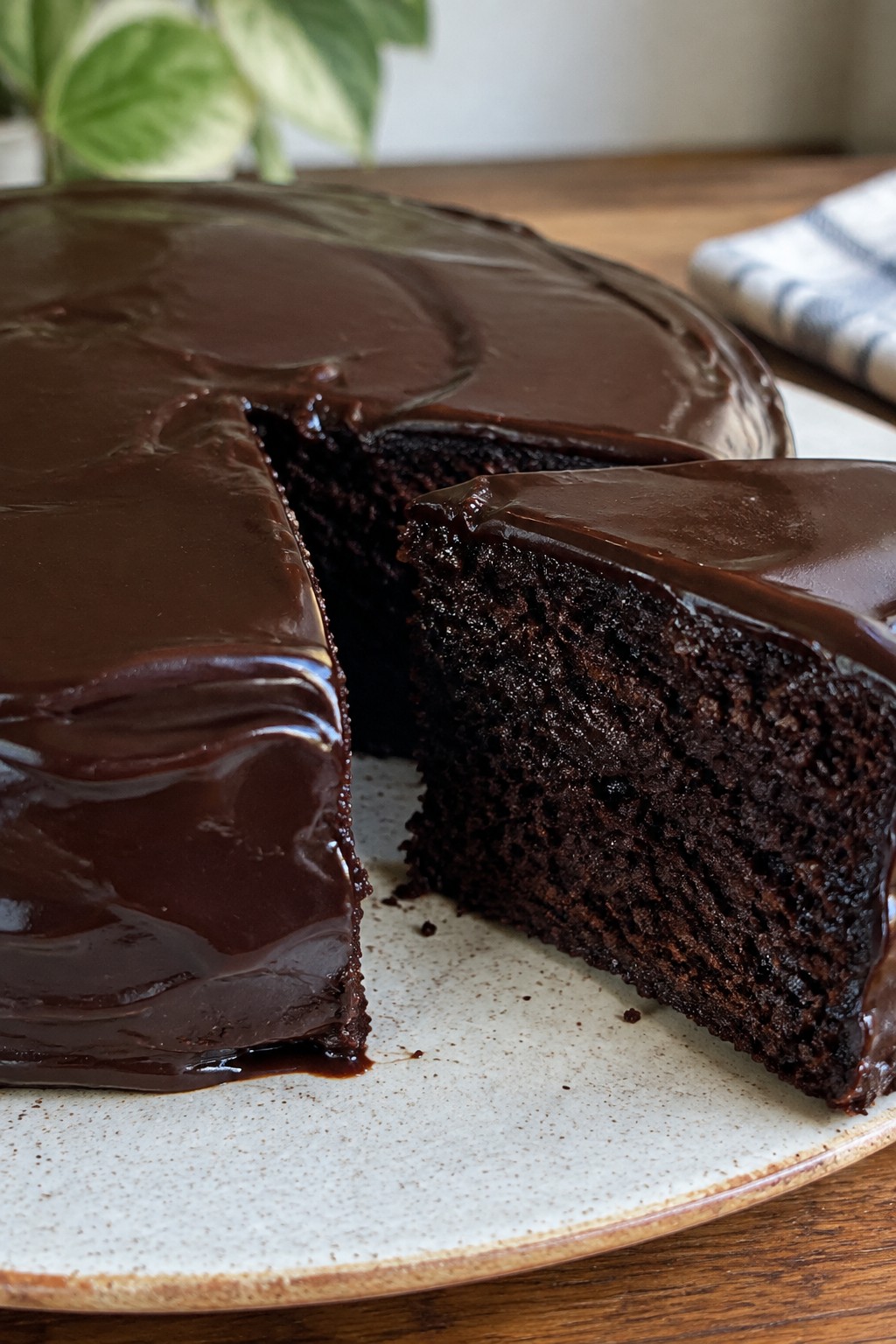 Stout Molasses Whiskey Ganache Cake