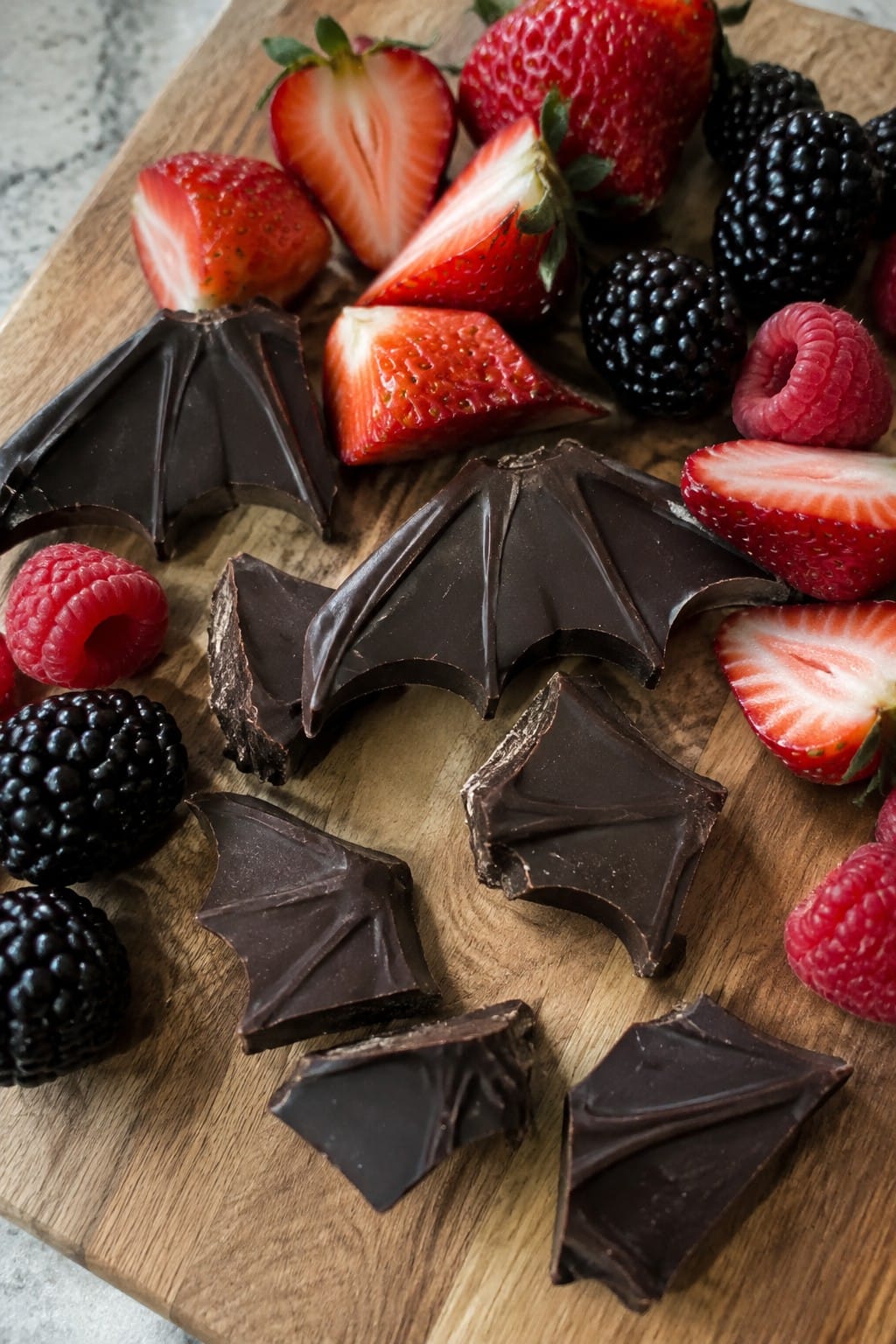 Bat Wing Dark Chocolate and Berry Board