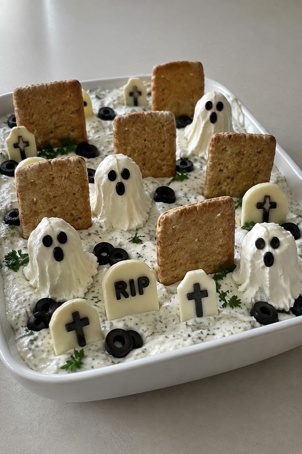 Ghostly Graveyard Cracker and Dip Board