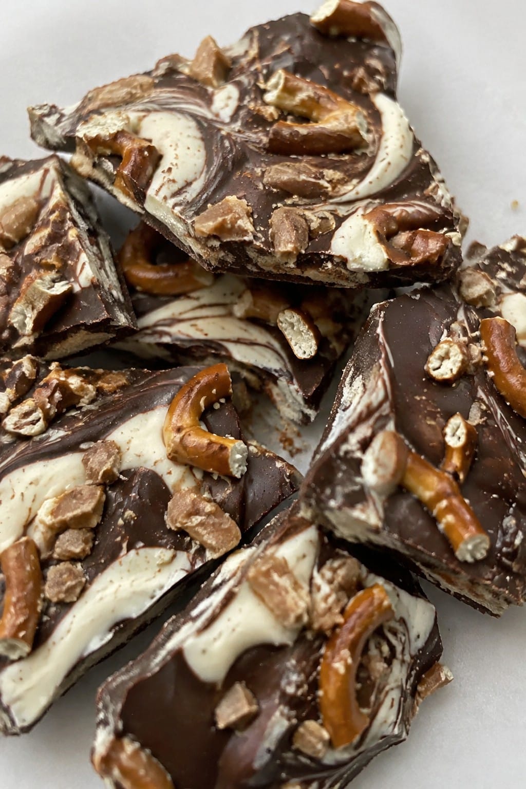 Halloween Candy Bark with Toffee and Pretzel Pieces