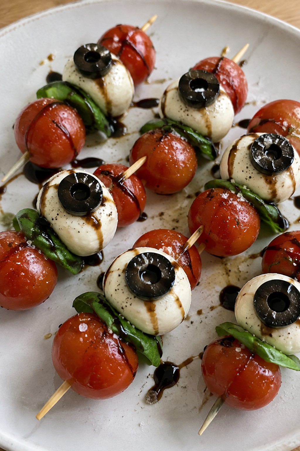 Eyeball Caprese Salad Skewers