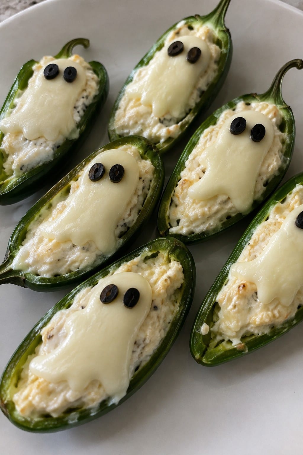 Ghost-Stuffed Jalapeño Poppers