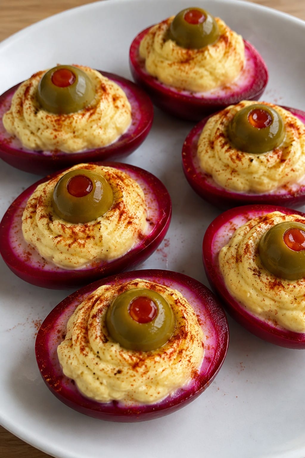 Bloody Eyeball Deviled Eggs