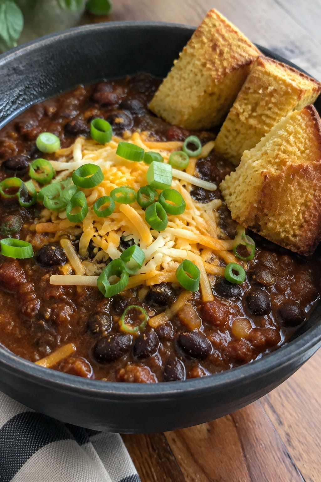 Witch’s Cauldron Chili with Cornbread Dippers