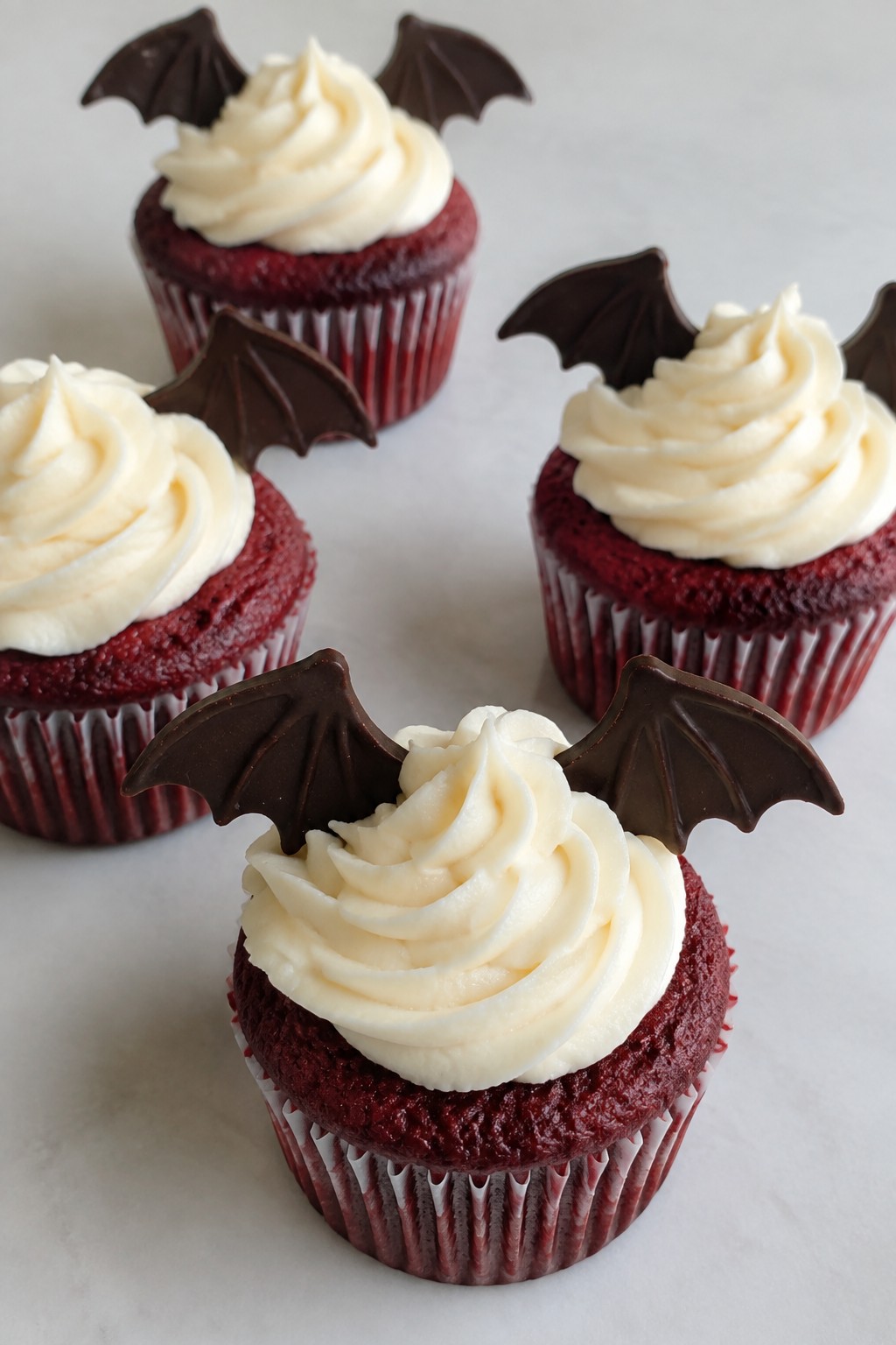 Red Velvet Bat Wing Cupcakes