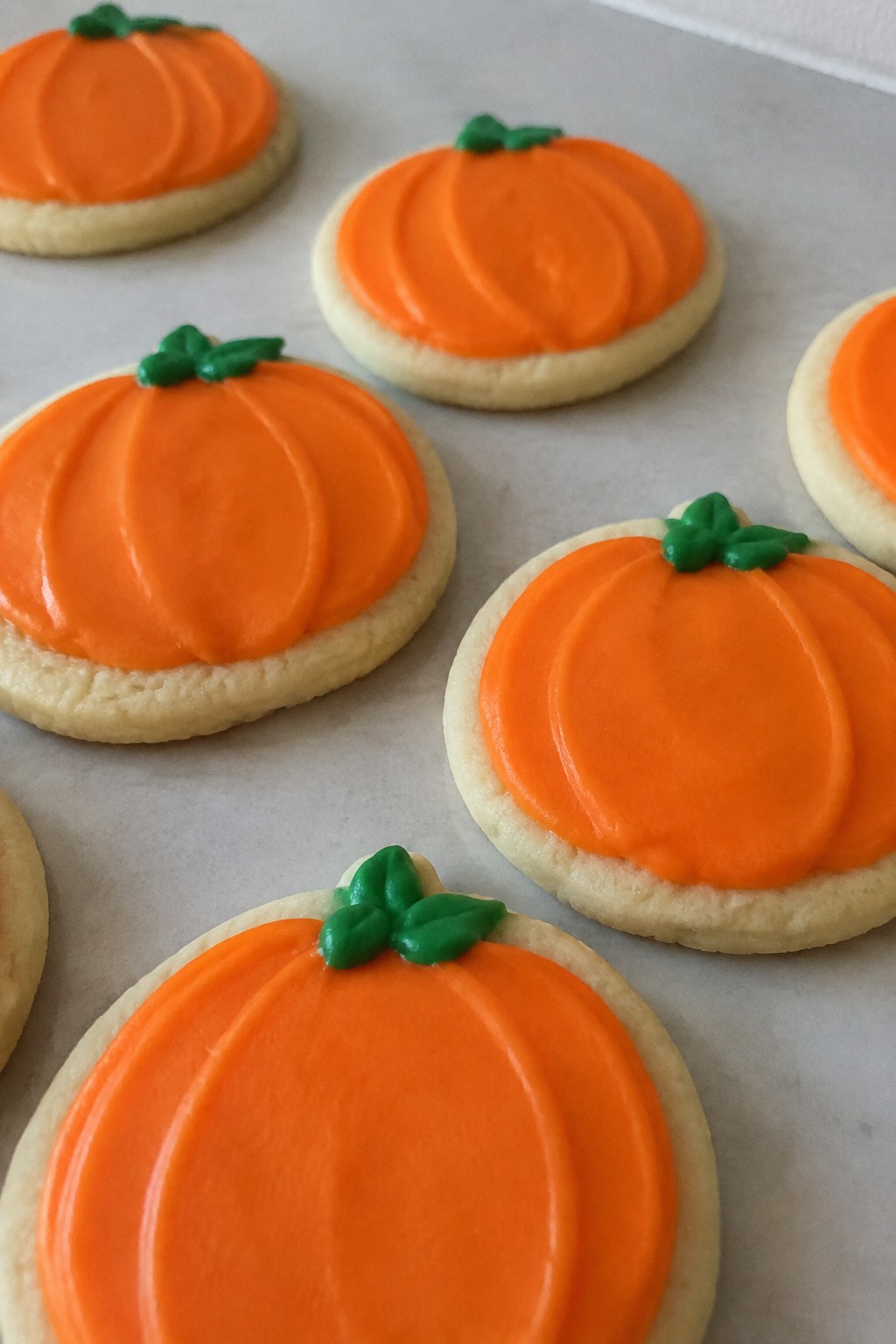 Pumpkin Patch Sugar Cookies with Mini Leaf Decorations
