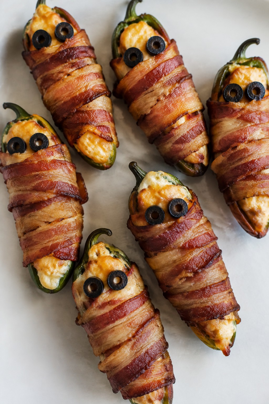 Bacon-Wrapped Jalapeño Popper Mummies
