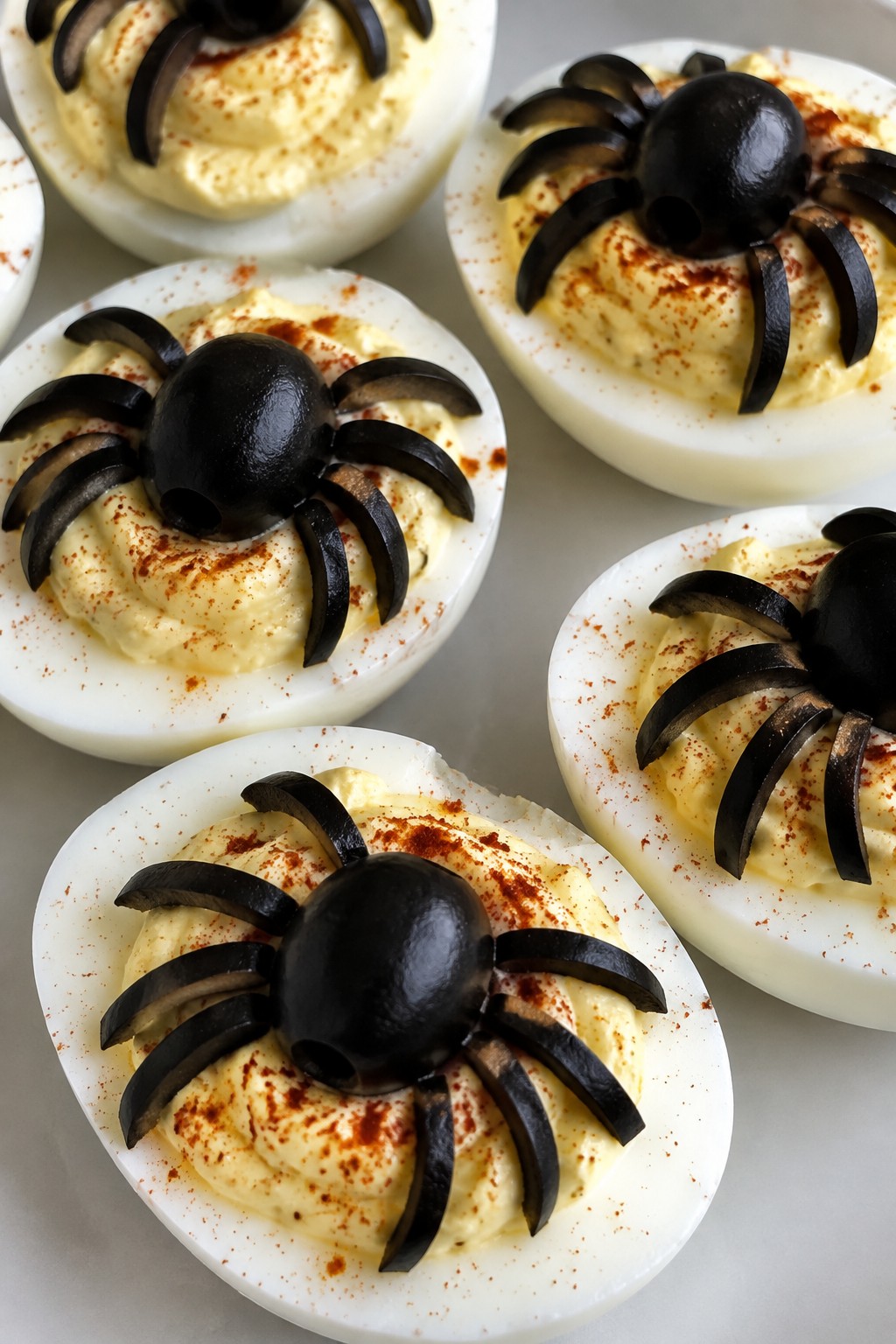 Black Olive Spider Deviled Eggs
