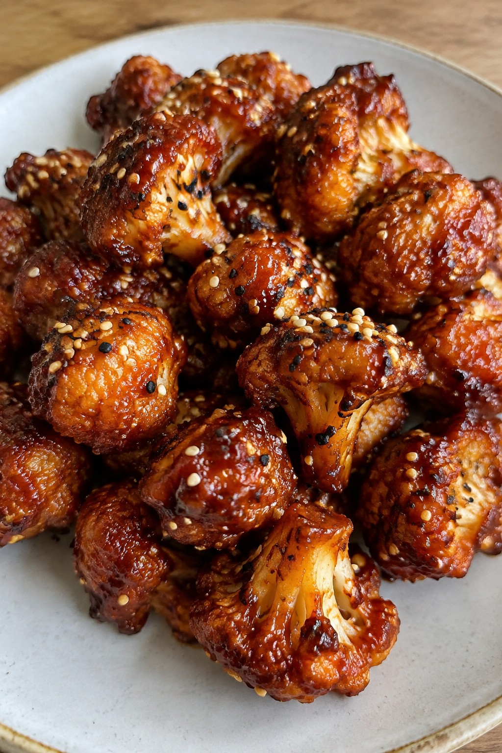 Korean Gochujang Cauliflower Bites with Sesame Seeds