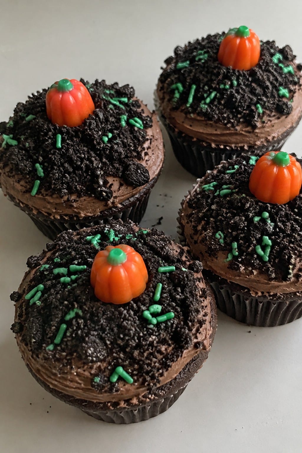 Pumpkin Patch Oreo Dirt Cupcakes