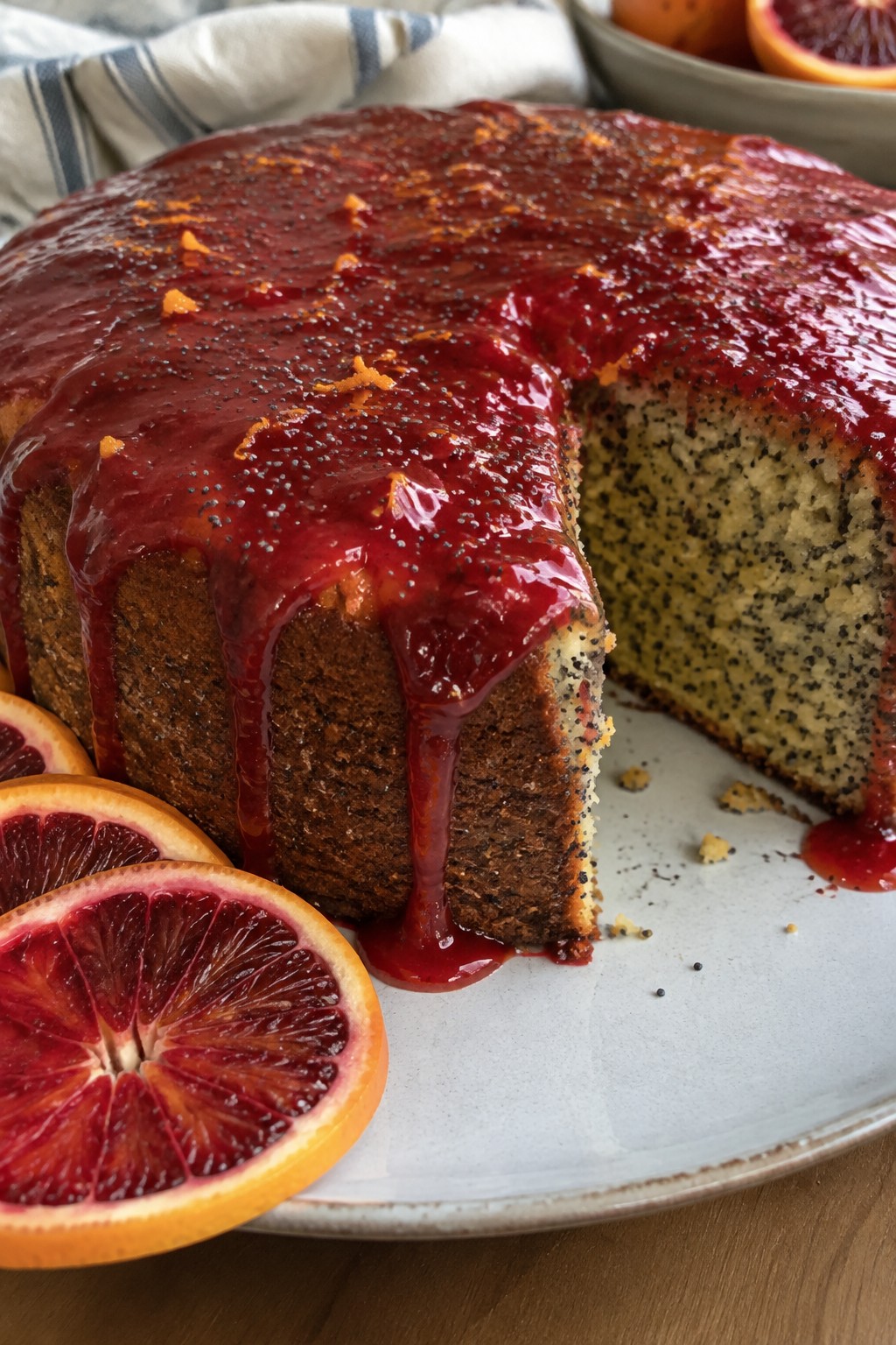 Bloody Orange Poppy Seed Cake
