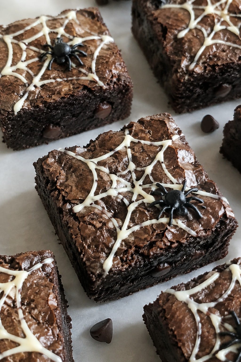 Chocolate Spiderweb Brownies