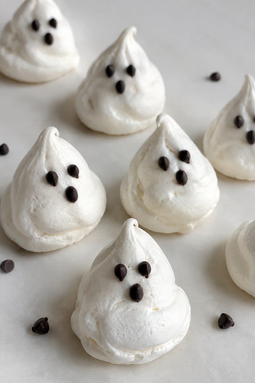 Ghost-Shaped Meringue Cookies