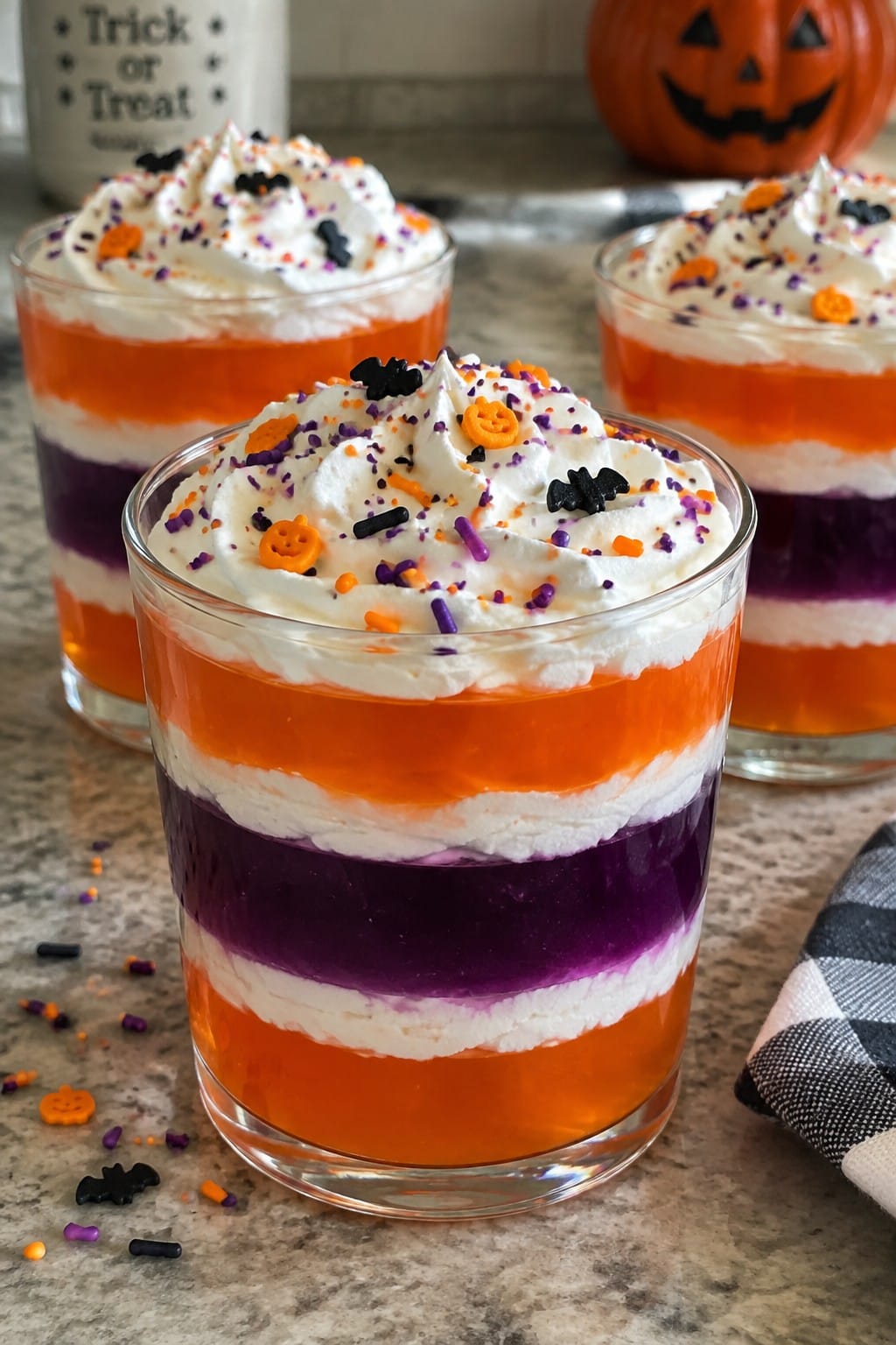 Layered Halloween Jello Parfaits