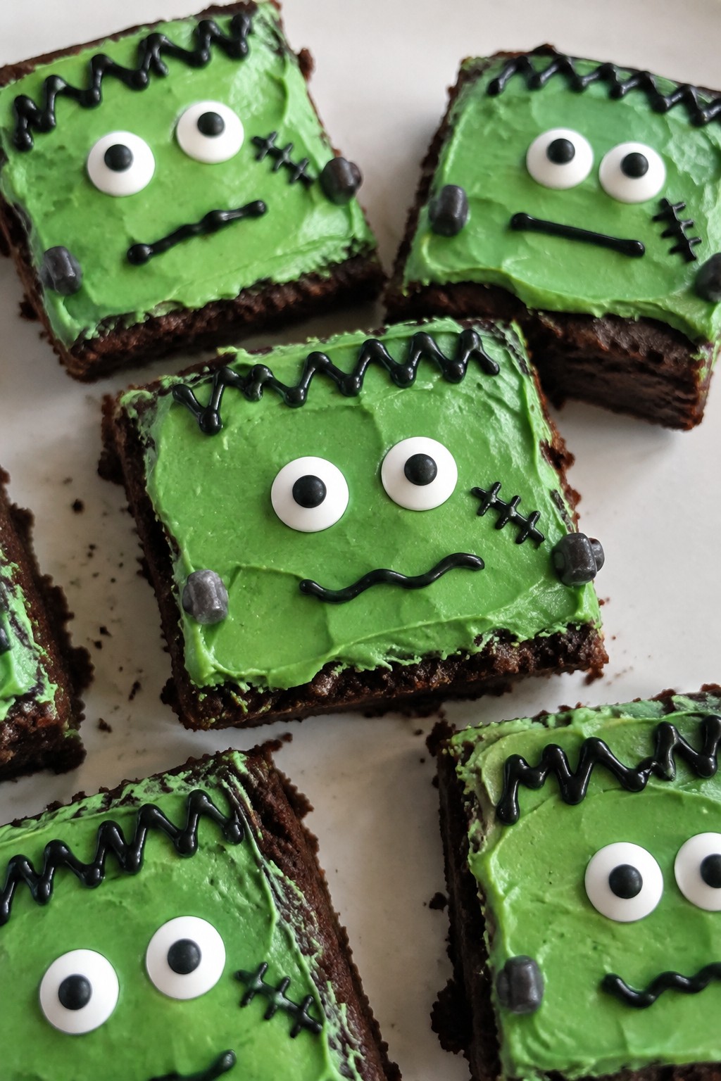 Frankenstein Brownie Squares