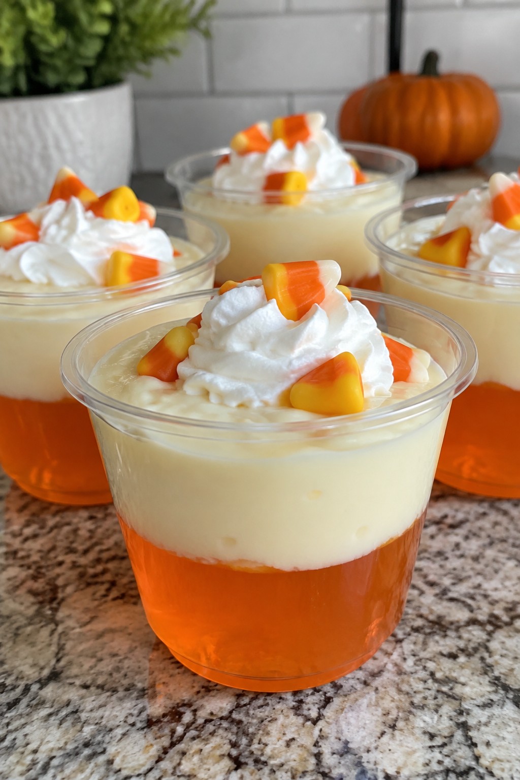Orange Creamsicle Halloween Jello Cups