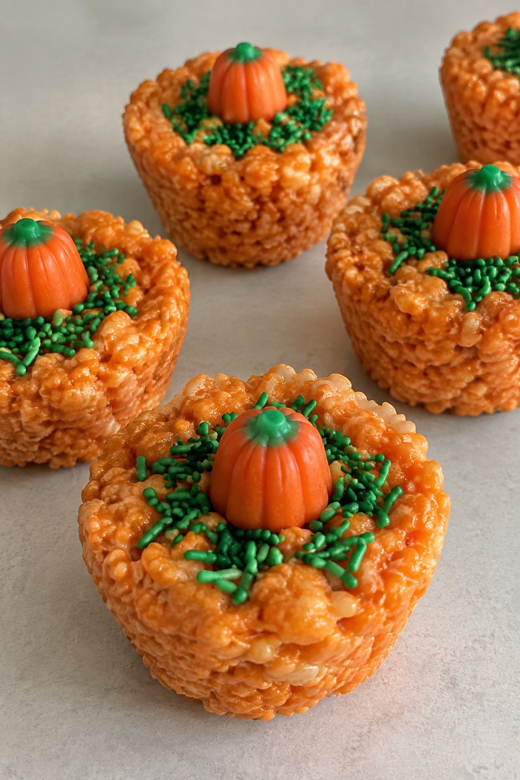 Pumpkin Patch Rice Krispie Cups