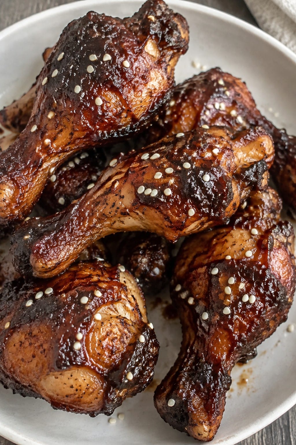 Bat Wing BBQ Chicken Drumsticks with Sesame Seeds
